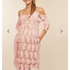 Cold Shoulder Lace Maternity Dress